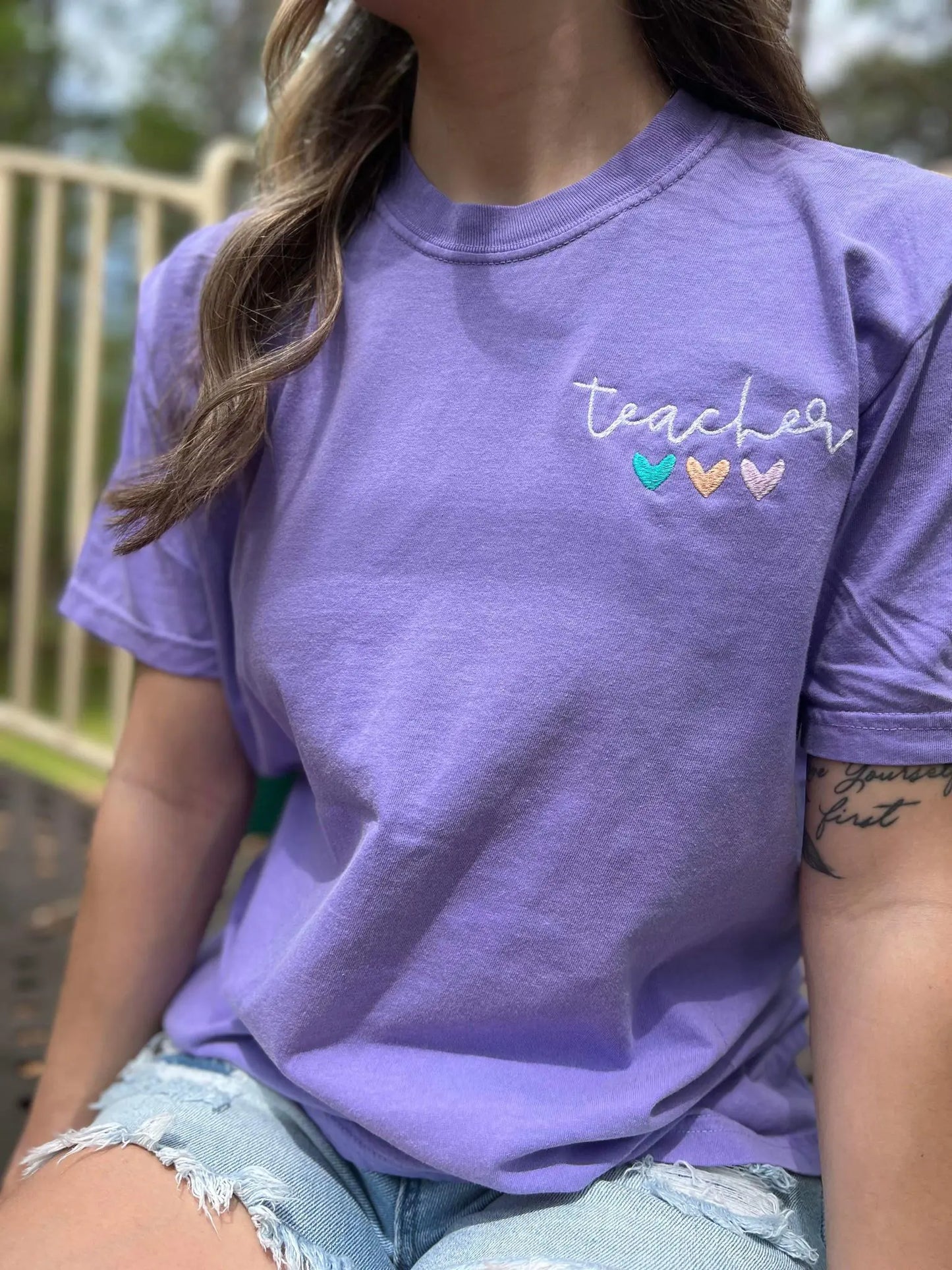 Embroidered Teacher Tee