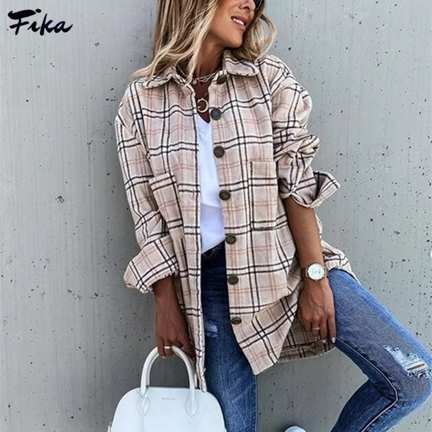 Oversize Plaid Shirt Jacket