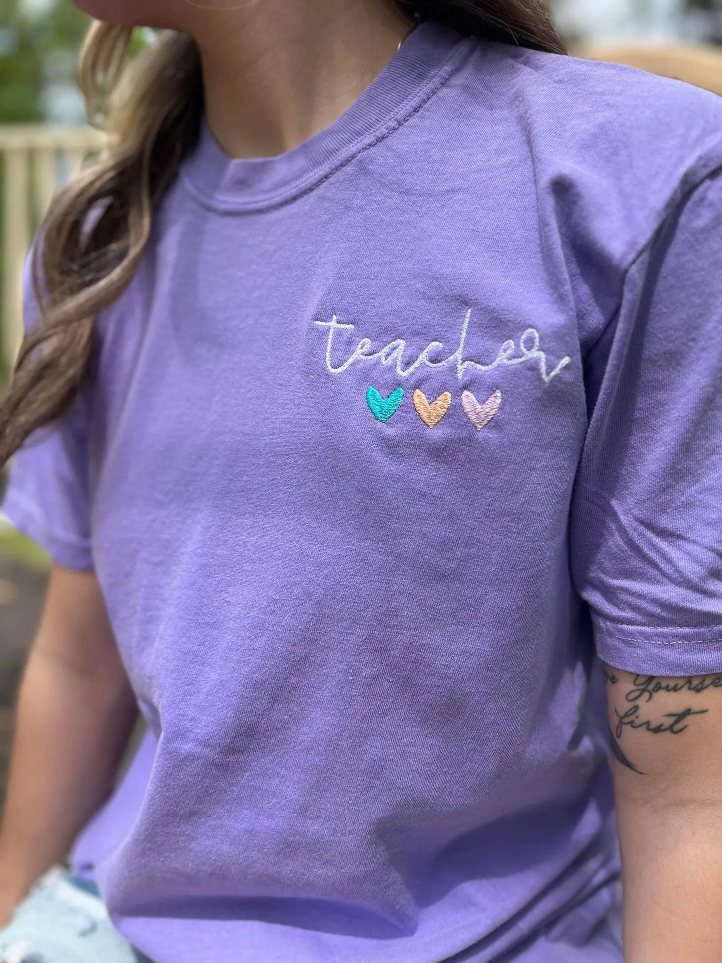 Embroidered Teacher Tee